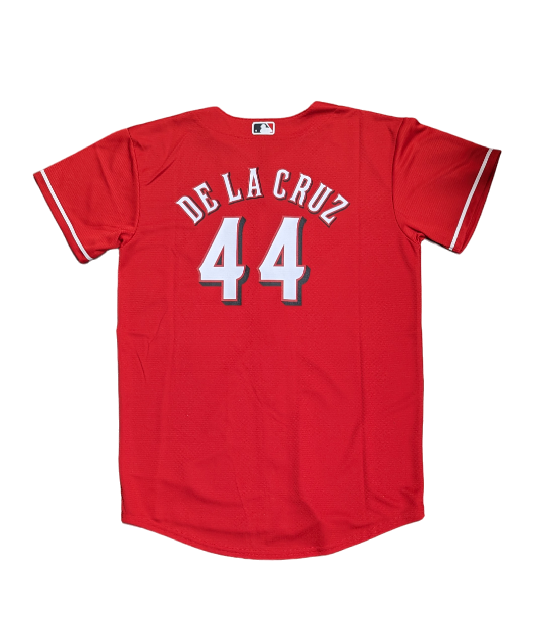 Youth Cincinnati Reds Elly De La Cruz MLB Red Alternate Screen Print Replica Jersey