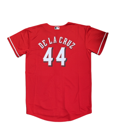 Youth Cincinnati Reds Elly De La Cruz MLB Red Alternate Screen Print Replica Jersey