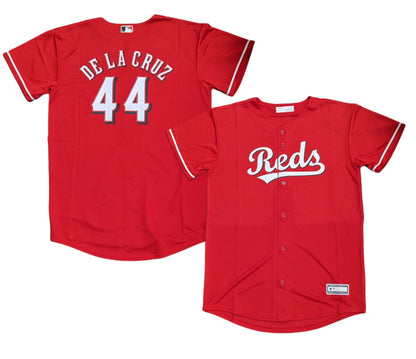 Youth Cincinnati Reds Elly De La Cruz MLB Red Alternate Screen Print Replica Jersey