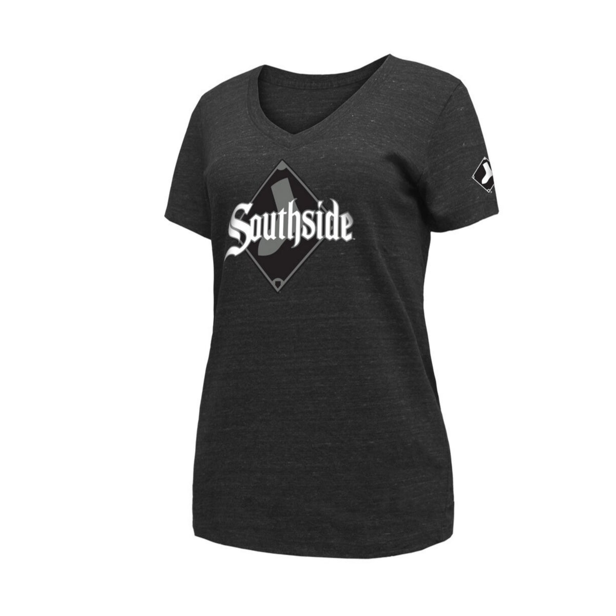 Camiseta New Era Tri-Blend de cuello en V City Connect de los Chicago White Sox para mujer - Negra