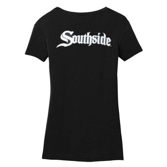 Camiseta New Era CHI de cuello en V City Connect de los Chicago White Sox para mujer - Negro