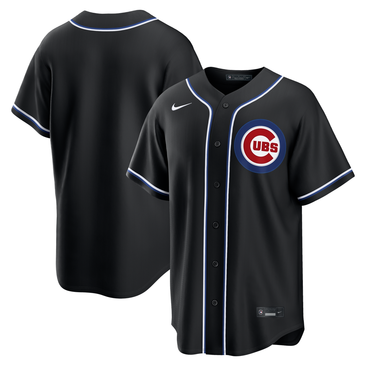 Men's Chicago Cubs Nike Black Carbon Blank Replica Jersey