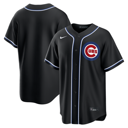 Men's Chicago Cubs Nike Black Carbon Blank Replica Jersey