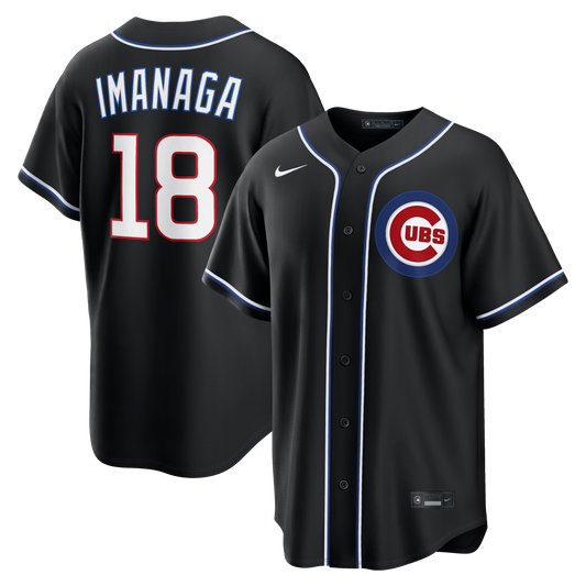 Men's Chicago Cubs Shota Imanaga Nike Black Carbon Replica Jersey