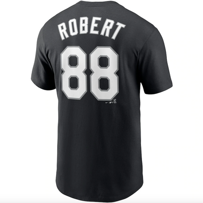 Men's Chicago White Sox Luis Robert Nike Black Name & Number T-Shirt