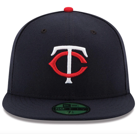 Gorra ajustada 59FIFTY On-Field de la Colección Authentic de los Minnesota Twins New Era en azul marino para hombre