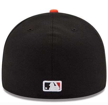 Men's Baltimore Orioles New Era Black/Orange Road Authentic Collection On-Field 59FIFTY Fitted Hat