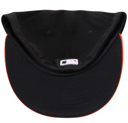 Men's Baltimore Orioles New Era Black/Orange Road Authentic Collection On-Field 59FIFTY Fitted Hat
