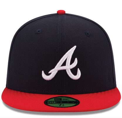 Men's Atlanta Braves New Era Navy/Red Home Authentic Collection On-Field 59FIFTY Fitted Hat