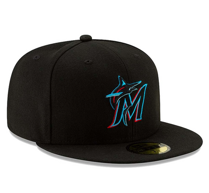 Men's Miami Marlins New Era Black Authentic Collection On-Field 59FIFTY Fitted Hat