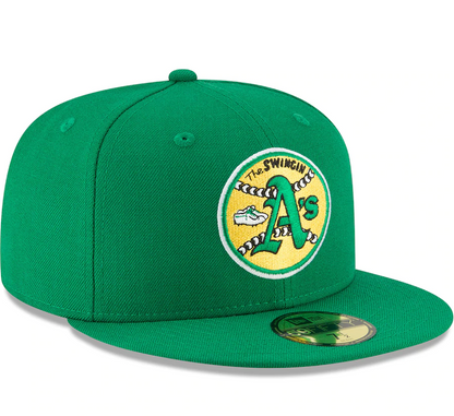Men's Oakland Athletics New Era Green Cooperstown Collection Wool 59FIFTY Fitted Hat
