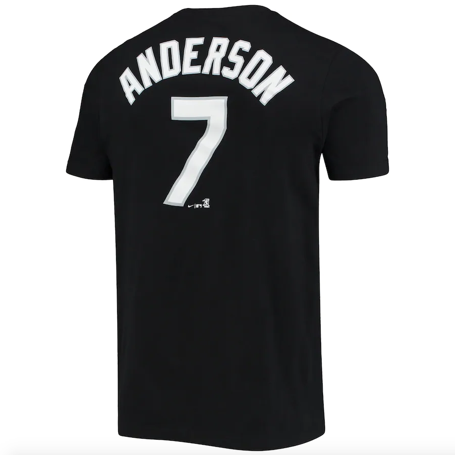 Camiseta Nike negra para hombre de los Chicago White Sox de Tim Anderson con nombre y número