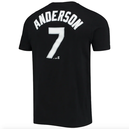 Camiseta Nike negra para hombre de los Chicago White Sox de Tim Anderson con nombre y número