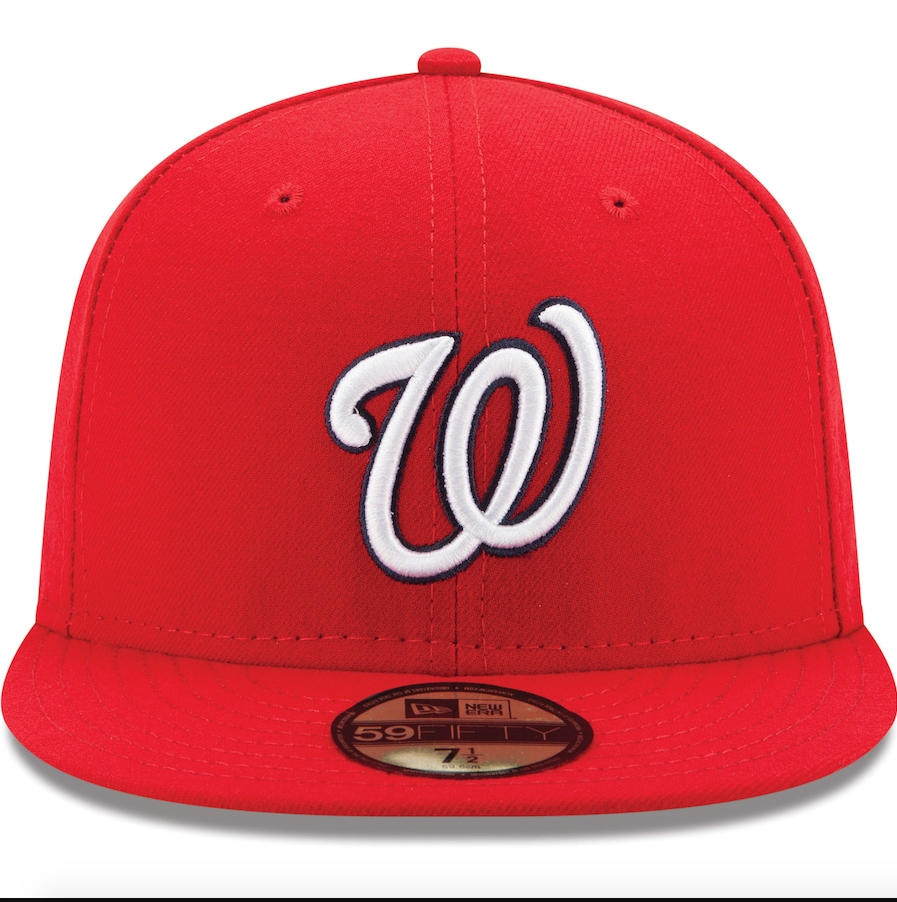 Gorra ajustada 59FIFTY On-Field de la colección Authentic de New Era para hombre, roja de local de los Washington Nationals