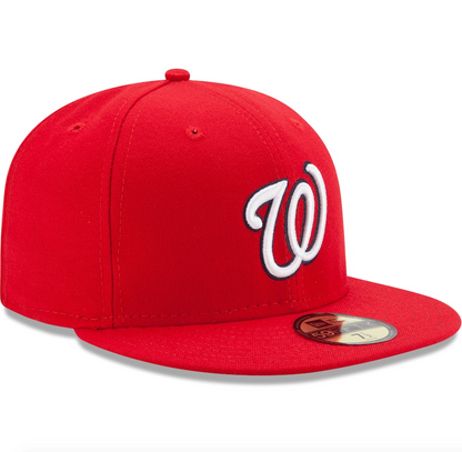 Gorra ajustada 59FIFTY On-Field de la colección Authentic de New Era para hombre, roja de local de los Washington Nationals