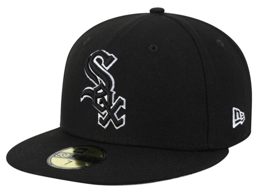 Gorra ajustada negra New Era 59Fifty B-Dub de los Chicago White Sox para hombre