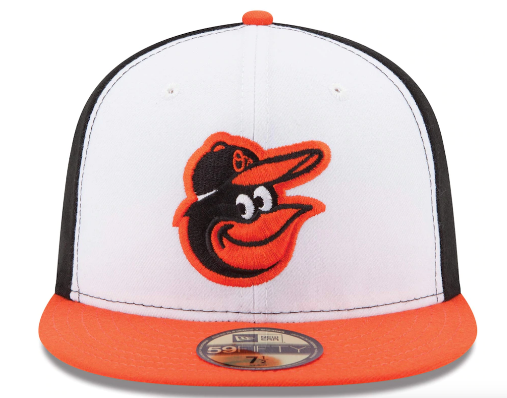 Men's Baltimore Orioles New Era White/Orange Home Authentic Collection On-Field 59FIFTY Fitted Hat