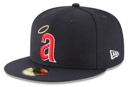 Gorra ajustada 59FIFTY de lana California Angels New Era azul marino 1971 Cooperstown Collection para hombre