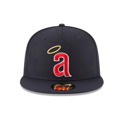 Gorra ajustada 59FIFTY de lana California Angels New Era azul marino 1971 Cooperstown Collection para hombre