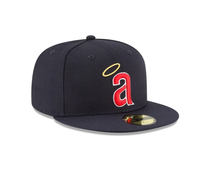 Gorra ajustada 59FIFTY de lana California Angels New Era azul marino 1971 Cooperstown Collection para hombre