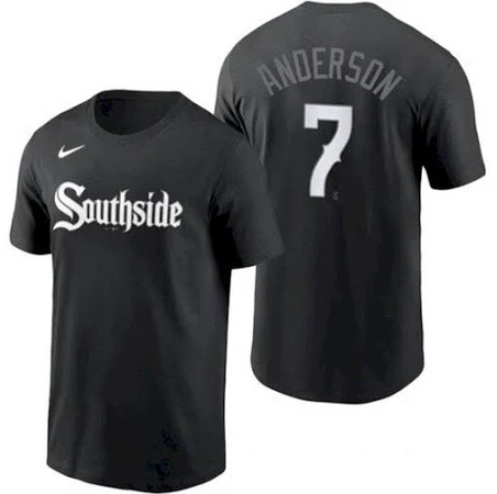 Camiseta Nike City Connect negra Tim Anderson de los Chicago White Sox para jóvenes