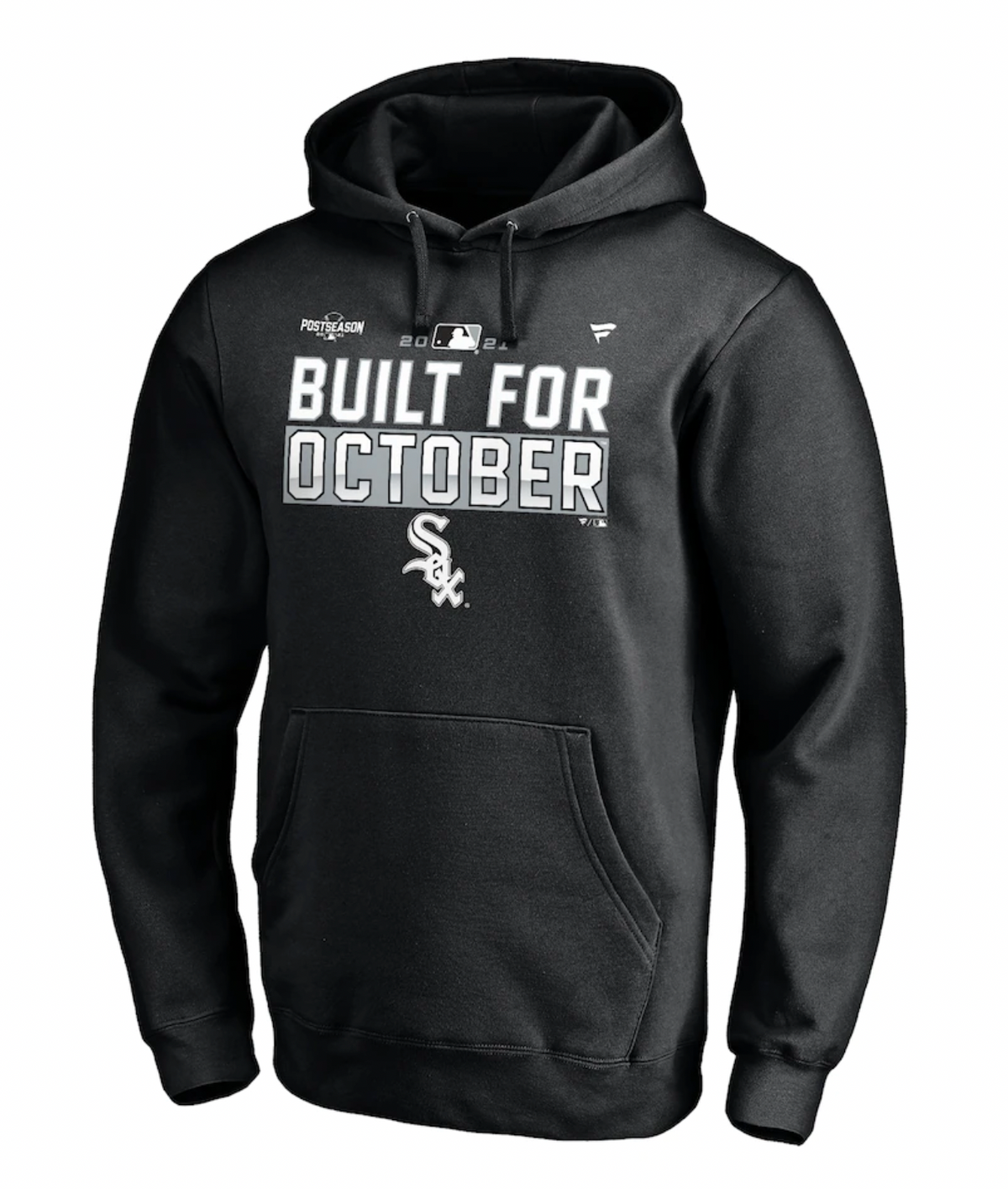 Men's Chicago White Sox Fanatics Branded Black 2021 Postseason Locker Room Pullover Hoodie