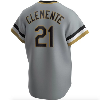 Men's Pittsburgh Pirates Roberto Clemente Nike Road Gray Replica Jersey