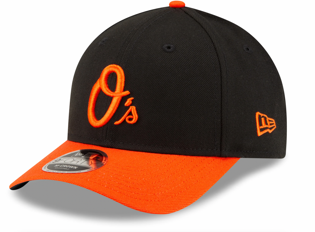 Gorra ajustable 9FORTY New Era Player Replica M-Crown de los Baltimore Orioles en negro/naranja