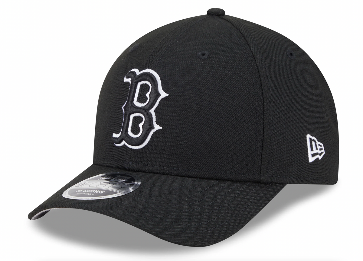 Gorra ajustable Boston Red Sox en blanco y negro New Era M-Crown 9FORTY