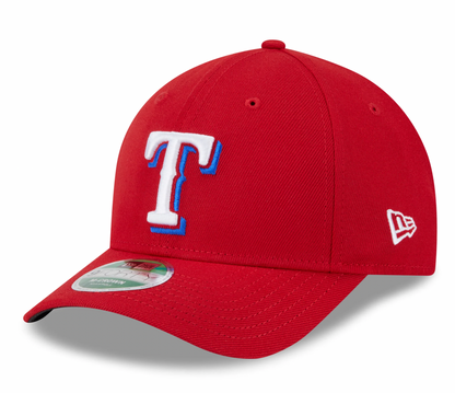Gorra ajustable 9FORTY New Era Player Replica M-Crown roja alternativa de los Texas Rangers