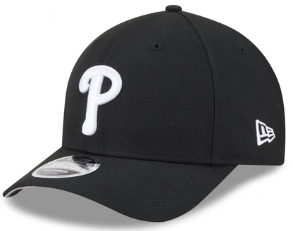 Philadelphia Phillies Black and White New Era M-Crown 9FORTY Adjustable Hat