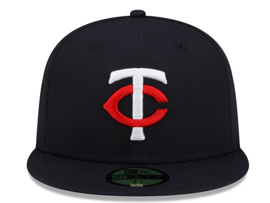 Gorra ajustada 59FIFTY de los Minnesota Twins New Era Authentic Collection para hombre, color azul marino, de local