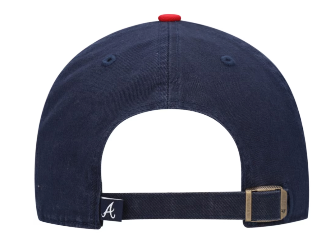 Men's Atlanta Braves Navy/Red Clean Up Adjustable Hat By '47 Brand