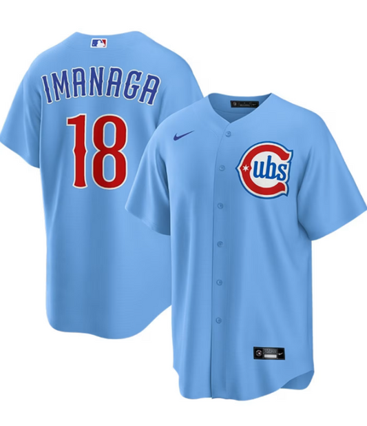 Men's Shota Imanaga #18 Chicago Cubs Nike Light Blue 2nd Alternate Replica Jersey