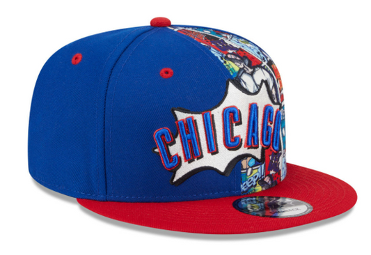 Gorra snapback 9FIFTY New Era 2025 Diamond Hero de los Chicago Cubs en azul real/rojo