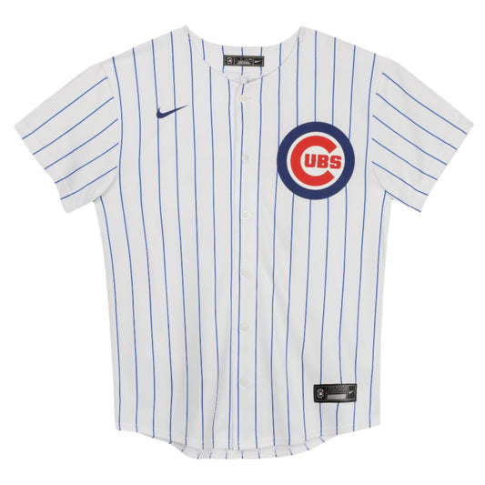 Camiseta réplica de juego en casa blanca Nike Pete Crow-Armstrong para niños pequeños de los Chicago Cubs