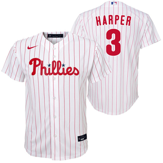 Bryce Harper Philadelphia Phillies Youth NIKE Home Screen Print Replica Jersey
