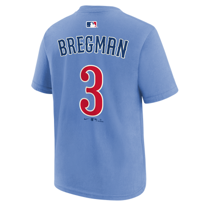 Youth Chicago Cubs Alex Bregman Blues 2nd Alternate Nike Name And Number Tee