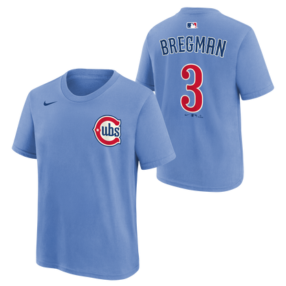 Youth Chicago Cubs Alex Bregman Blues 2nd Alternate Nike Name And Number Tee