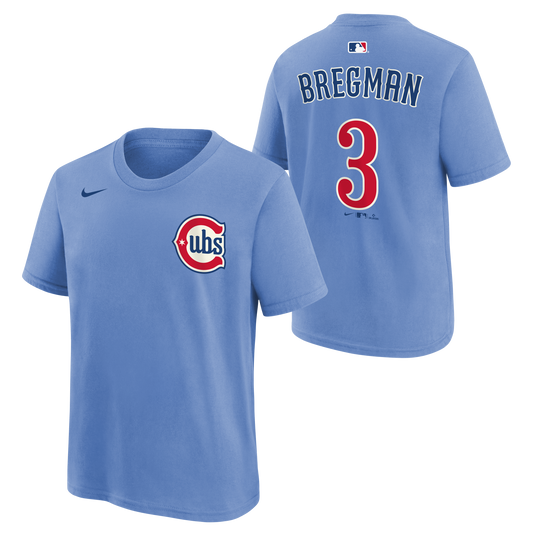 Youth Chicago Cubs Alex Bregman Blues 2nd Alternate Nike Name And Number Tee