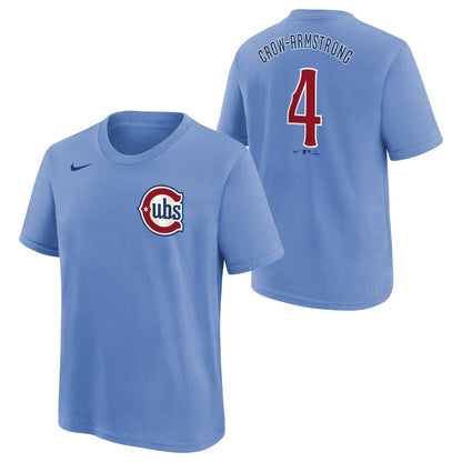 Child Chicago Cubs Pete Crow-Armstrong Blues 2nd Alternate FUSE Nike Name And Number Tee