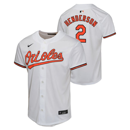 NIKE Youth Gunnar Henderson Baltimore Orioles White Home Replica Game Jersey