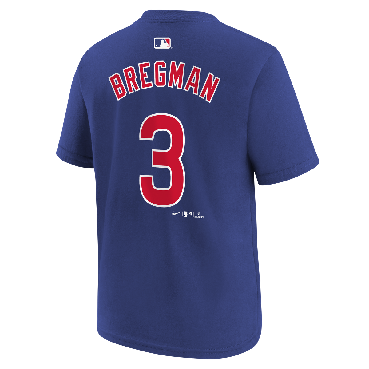 Camiseta juvenil de Chicago Alex Bregman azul real Nike con nombre y número