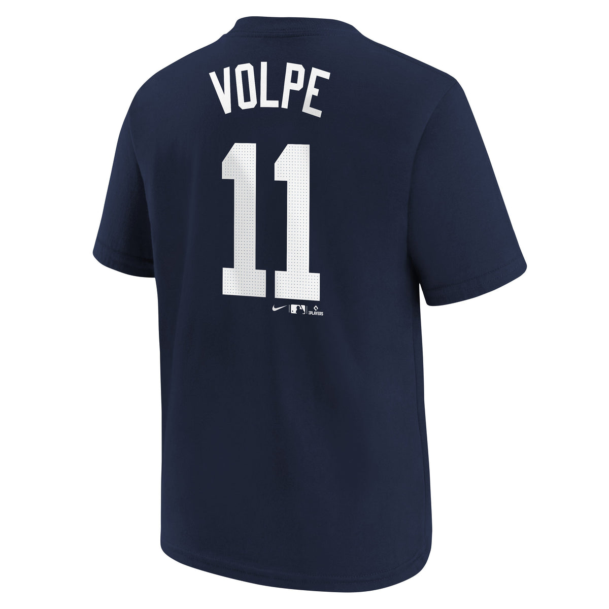 Camiseta juvenil Anthony Volpe New York Yankees azul marino Nike con nombre y número