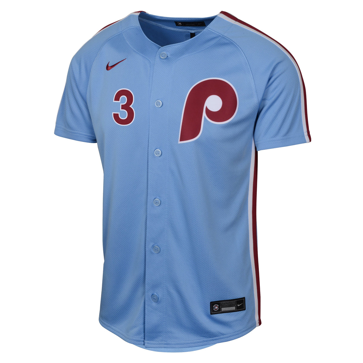 Camiseta réplica limitada azul alternativa NIKE de Bryce Harper de los Philadelphia Phillies para jóvenes