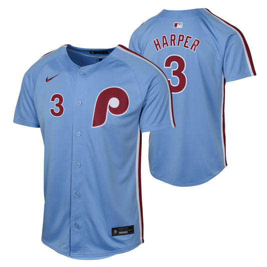 Youth Bryce Harper Philadelphia Phillies NIKE Blue Alternate Limited Replica Jersey
