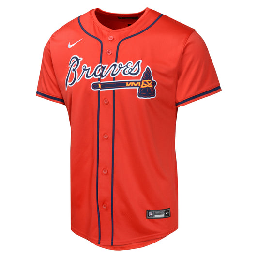 Camiseta réplica limitada roja alternativa NIKE de Ronald Acuña Jr. de los Atlanta Braves para jóvenes