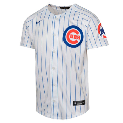 Camiseta réplica Nike Limited Blank blanca de local de los Chicago Cubs para jóvenes