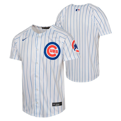Camiseta réplica Nike Limited Blank blanca de local de los Chicago Cubs para jóvenes