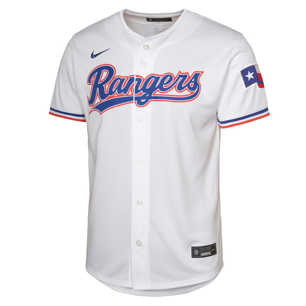 Camiseta réplica limitada de local blanca NIKE de Cory Seager para jóvenes de los Texas Rangers